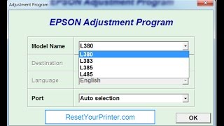 EPSON L380 Reset Epson L380 Adjustment Program [upl. by Dworman115]