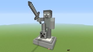 Minecraft Tutorial How To Make A STONE HEROBRINE Statue [upl. by Pembroke]