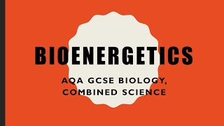 Bioenergetics Revision  GCSE BiologyCombined Science [upl. by Campman]