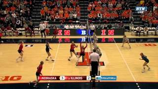 Longest Point Ever  Big Ten Volleyball [upl. by Amsirac]