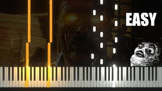 Call of Duty  Zombies Theme Damned  EASY Piano tutorial Synthesia [upl. by Ehlke130]