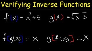 Verifying Inverse Functions  Precalculus [upl. by Tanney600]