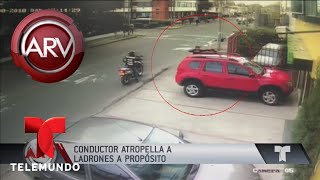 Conductor atropella a ladrones en medio de un asalto  Al Rojo Vivo  Telemundo [upl. by Lednar]