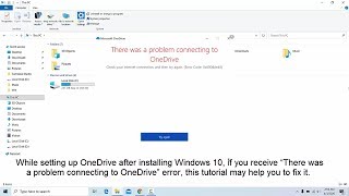 There was a problem connecting to OneDrive FIX WORKING 100 [upl. by Nemracledairam]