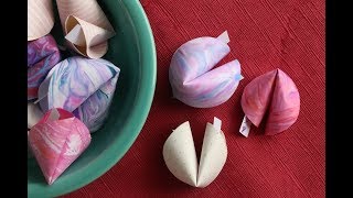 How to Make Paper Fortune Cookies [upl. by Ahsekyt692]