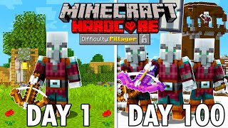 I Survived 100 Days as a PILLAGER in Hardcore Minecraft Minecraft Hardcore 100 Days [upl. by Vachell199]