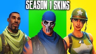 ALL SEASON 1 SKINS in FORTNITE SEASON 1 SKINS SHOWCASE  Fortnite Battle Royale [upl. by Ulita999]