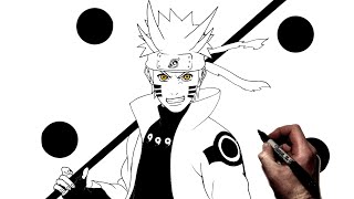 How To Draw Naruto Sage Six Paths  Step By Step  Naruto [upl. by Eldorado]