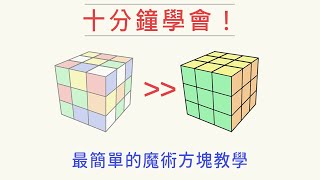 【魔術方塊教學1】 十分鐘就能學會，復原3x3竟然這麼容易？ 快速破解並不難！  雙公式基本解  一小時學盲解 [upl. by Zaller]