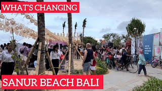 SANUR BEACH BALI WALKING TOUR 2024 [upl. by Anrehs]