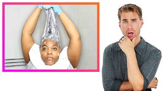 Hairdresser Reacts To CHAOTIC First Time Relaxers AtHome Scary [upl. by Ybok678]