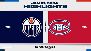 NHL Highlights  Oilers vs Canadiens  January 13 2024 [upl. by Wandis]