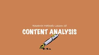 ALevel Psychology AQA  Research Methods Content Analysis [upl. by Ashlen]