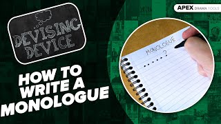 How To WRITE A MONOLOGUE [upl. by Jesse671]