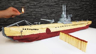 EPIC Submarine Sea Battle with Matches Chain Reaction [upl. by Latreshia]