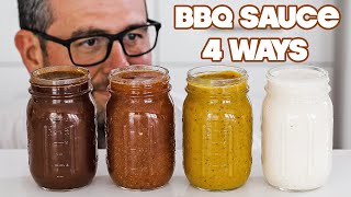 Making Homemade BBQ Sauce 4 Ways » Sweet  Vinegar  Mustard  White [upl. by Llenyr643]