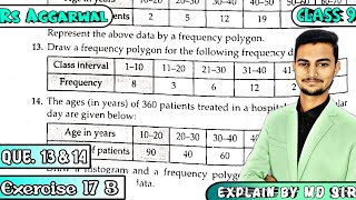 Exercise 17b Q13 amp Q14  Class 9 Chapter 17  HistogramFrequency Polygon Rs Aggarwal MD Sir Cbse [upl. by Chesnut]