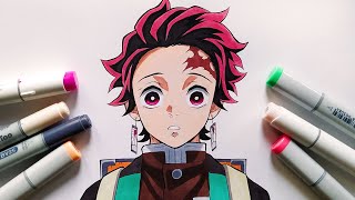 How to Draw Tanjiro Kamado  Kimetsu No Yaiba  Step By Step Tutorial [upl. by Onifled]