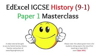 EdExcel IGCSE History 91 Paper 1 Exam Technique [upl. by Noemi258]