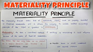 Materiality Principle EXPLAINED  By Saheb Academy [upl. by Petrine432]