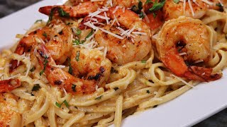 The Secret To Make A Delicious Creamy Shrimp Scampi Pasta Recipe  30 Minute Meal [upl. by Latty]