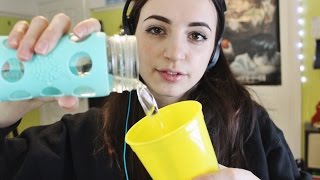 ASMR Water Bottle Spraying Tapping Sounds With Whispers [upl. by Ainalem]