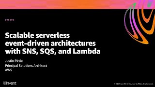 AWS reInvent 2020 Scalable serverless eventdriven architectures with SNS SQS amp Lambda [upl. by Atnohsal709]