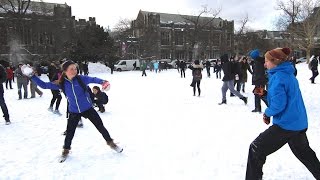 MASSIVE SNOWBALL FIGHT UNIVERSITY OF TORONTO [upl. by Edee]