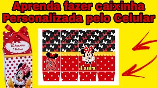 COMO FAZER CAIXINHAS PERSONALIZADAS PARA FESTAS NO CELULAR [upl. by Acirtap]