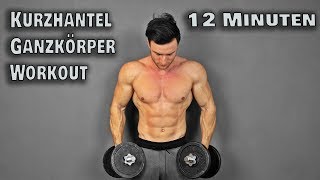 12 Minuten Kurzhantel Workout für Zuhause Full Body [upl. by Aihsoem]