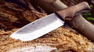 Como Hacer Un CUCHILLO de Bushcraft CASERO con una LIMA [upl. by Clougher]