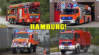 FEUERWEHR HAMBURG  Großer Einsatzfahrten Zusammenschnitt 7 Feuerwachen  20 Minuten [upl. by Allana]