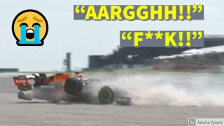 Max Verstappen TEAM RADIO after 51G CRASH with Lewis Hamilton  British GP 2021 [upl. by Eppes]