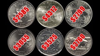 TOP 10 Most Valuable US State Quarters  High Grade Examples Sell for BIG Money [upl. by Shayla]