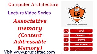 associative memory Content Addressable Memory  Associative memory COA Lecture series [upl. by Rains375]