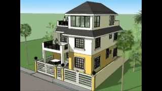 House Plan Designs  3 Storey w Roofdeck [upl. by Ziwot]