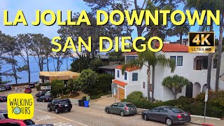 Downtown La Jolla  San Diego  Shopping and Restaurants  4K Walking Tour [upl. by Hayouqes]