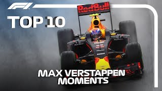 Top 10 Moments of Max Verstappen Magic in F1 [upl. by Ajat489]