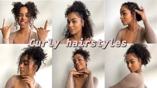 12 easy CURLY hairstyles [upl. by Inalial]