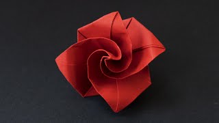 Easy Origami Rose  Simple Paper Flower [upl. by Ritz]