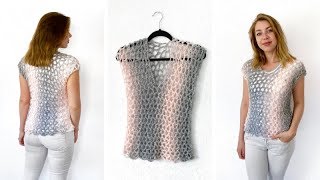 CROCHET TOP MADE WITH SCARFIE YARN  FREE CROCHET PATTERN [upl. by Sherris]