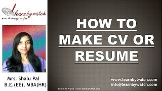 How to make CV  Resume English [upl. by Algy]