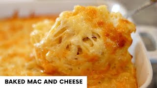 CHEESY BAKED MAC AND CHEESE  Thanksgiving Sides  Macaroni Pie [upl. by Adahsar]