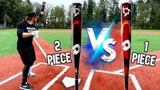 DeMarini Voodoo 2piece vs DeMarini Voodoo One  Does handle flex matter  BBCOR Bat Reviews [upl. by Tama]