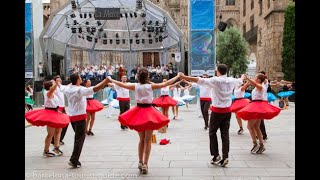 Traditional Sardana Catalan dance in Barcelona Spain [upl. by Furie609]