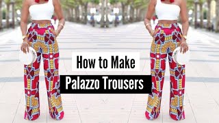 How to Cut Palazzo Pants for Beginners How to make Highwaist Trousers [upl. by Ennovart]