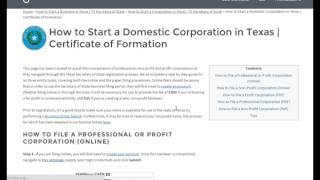 How to Start a Corporation in Texas  TX Secretary of State [upl. by Audras204]