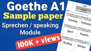 Goethe A1 exam model sample question paper  Sprechen Speaking [upl. by Dempstor]