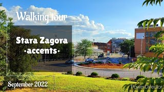 STARA ZAGORA 🇧🇬 BULGARIA Walking tour accents  September 2022  Part 1 [upl. by Helfand441]