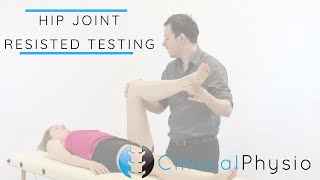 Hip Joint Resisted Tests and Testing  Clinical Physio [upl. by Ahsilram]